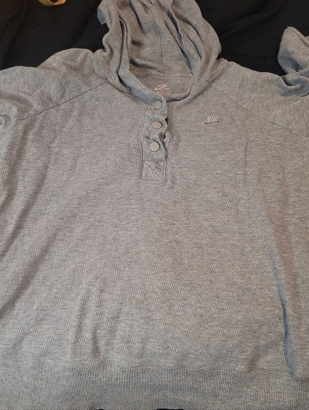 Nike Women's Gray Hooded Henley Sweatshirt SIZE M 8-10